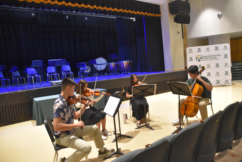MTHS Chamber Orchestra. Welcome Back! Schools open Wednesday, August 27, 2025. #MTHS hosted the Teacher Convocation event 8/26/25! Looking forward to welcoming back Pre-K to Grade 12 students, Faculty & Staff! See you tomorrow! #EducateInspireEmpower! #MTPS1stDay8272025. Performances by: MTHS Chamber Orchestra, MTHS Chamber Band & MTHS JR Jovana Getova.
