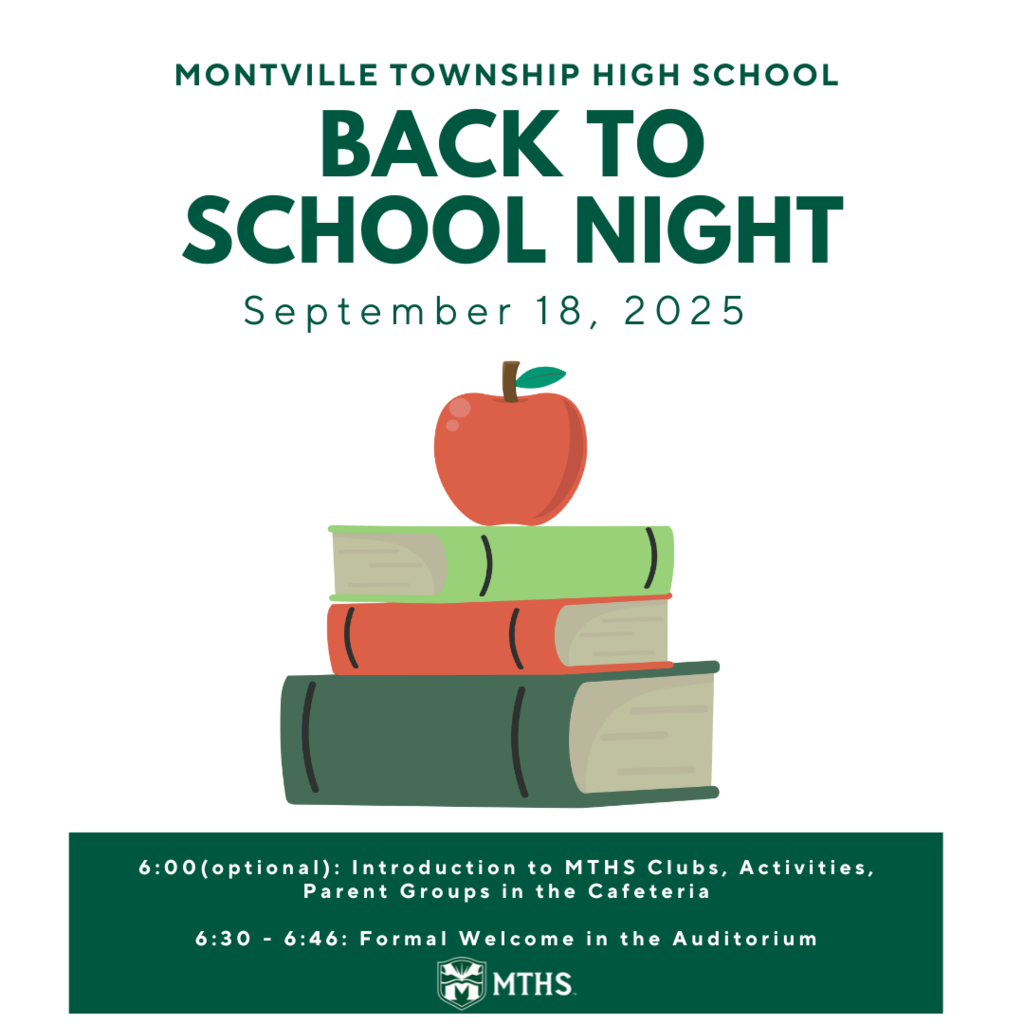 flyer reminder about back to school night on 9/18 noting that there is an optional program at 6:00 in the cafeteria for clubs, activities and parents groups and a formal welcome and start to the program in the auditorium at 6:30