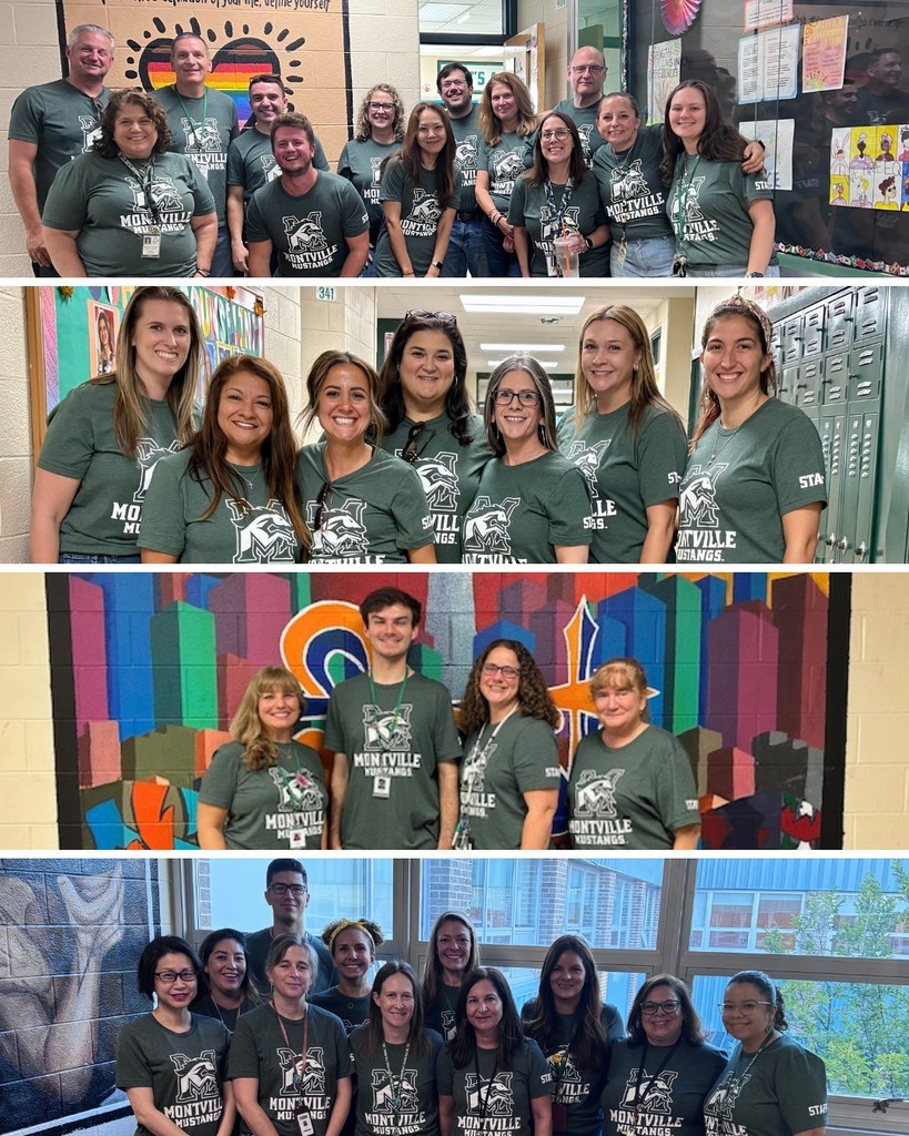 Members of the Montville Township High School faculty show off their new spirit wear