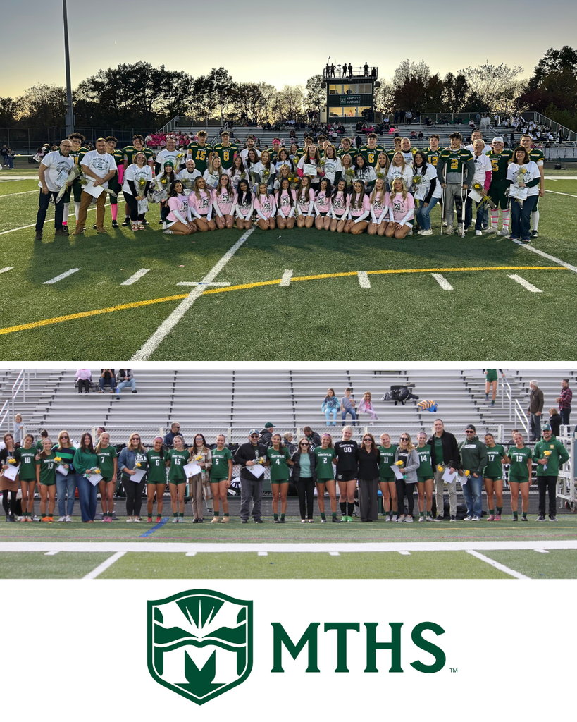 Teachers and photographed with student athletes (football and cheerleading and girls soccer players) on the football field during Teacher Appreciation games. 