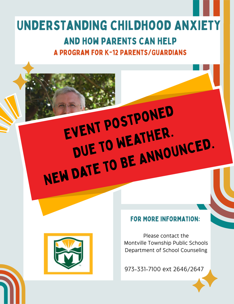 Flyer for event at the high school tonight with important note that the event has been postponed due to weather. 