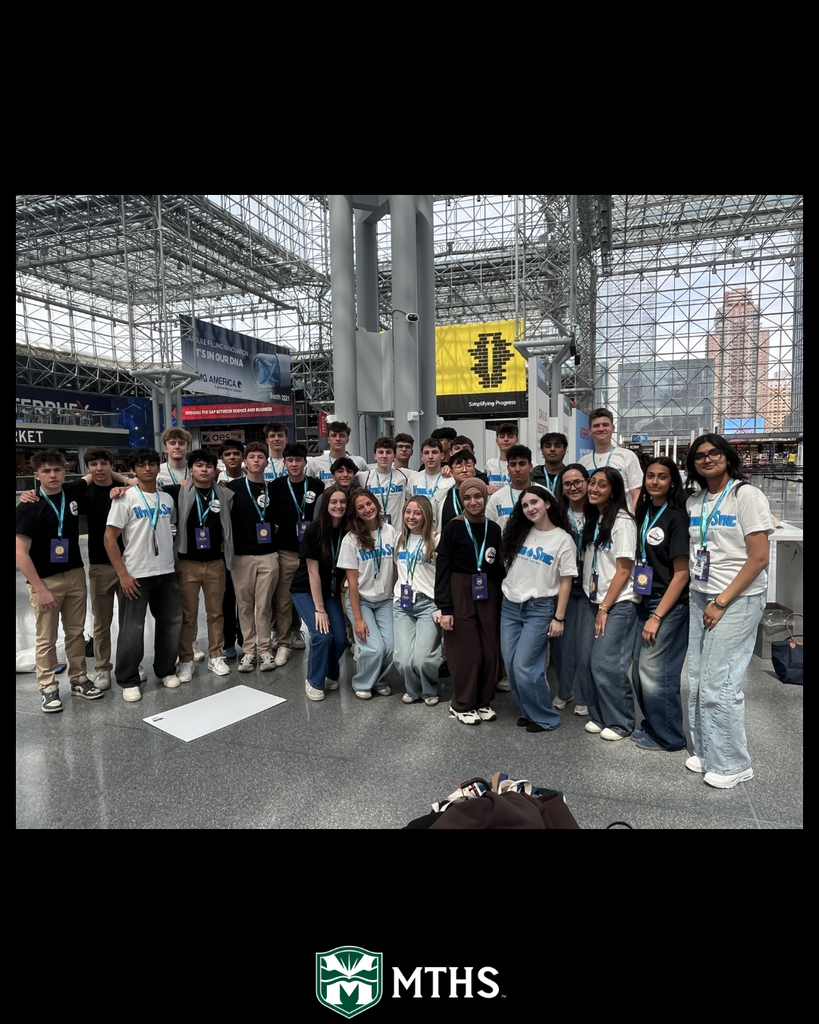 Students in the MTHS IBPF classes pose in the Javits Center in New York City