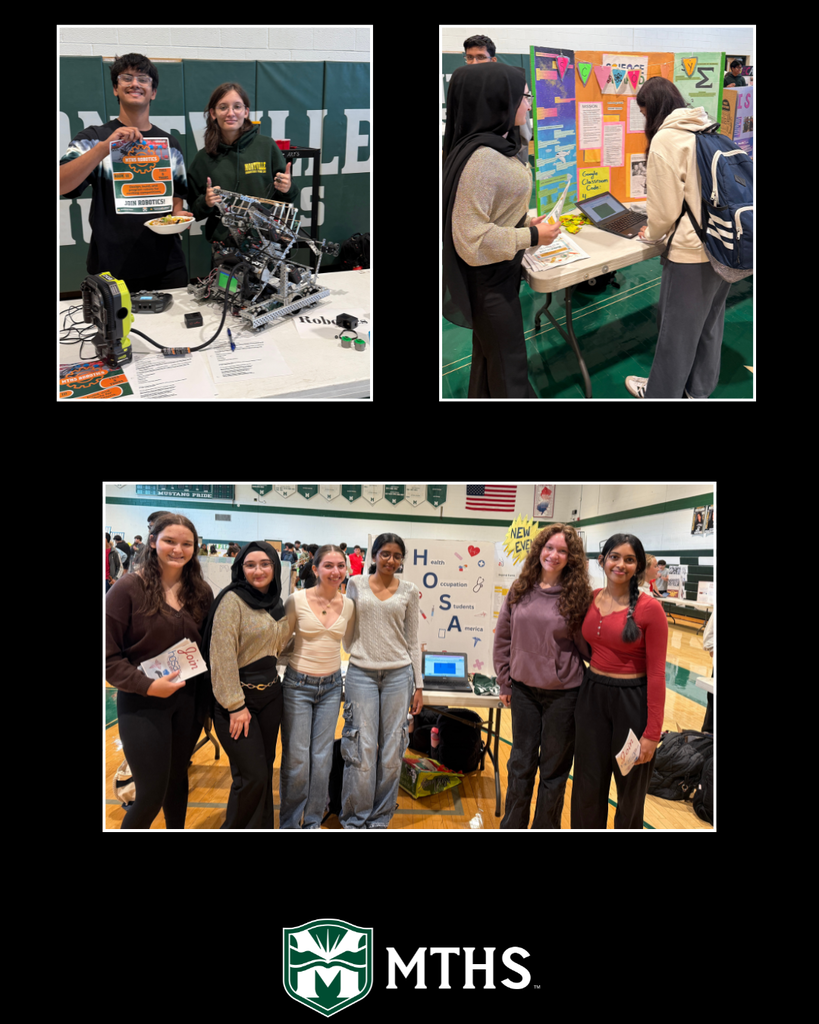 Students participating in our club fair. Featured club include: Robotics, Science Olympiad and HOSA
