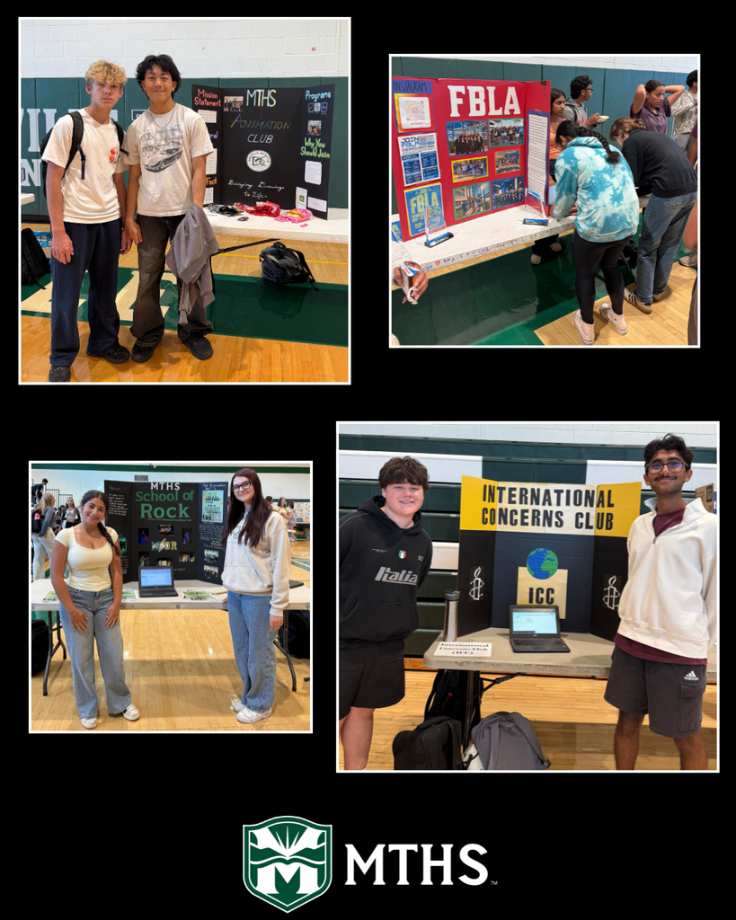 Students participating in our club fair. Featured club include: Animation Club, FBLA., School of Rock, International Concerns Club