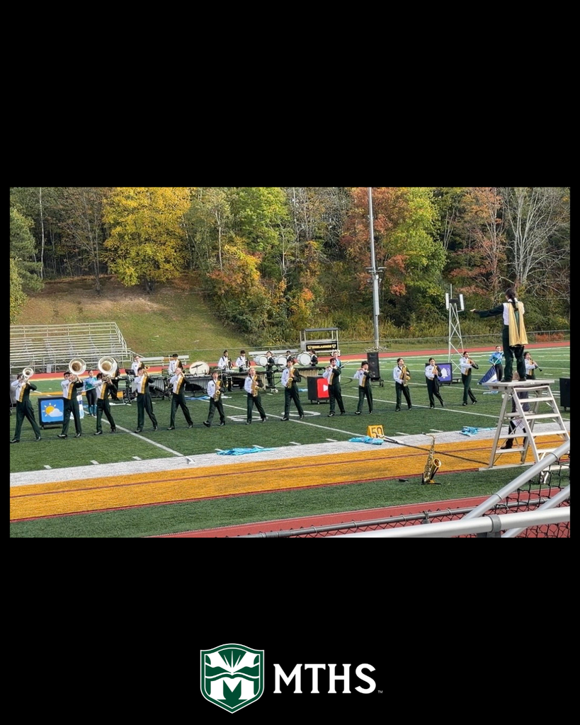 Photo of the MTHS Marching Band at their competition in West Milford, NJ this afternoon