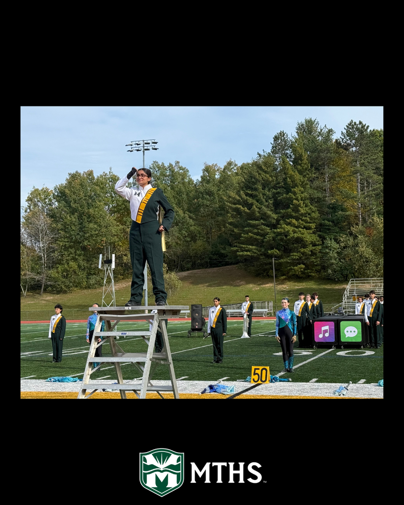 Picture of the MTHS Marching Band Drum Major at their competition in West Milford this weekend