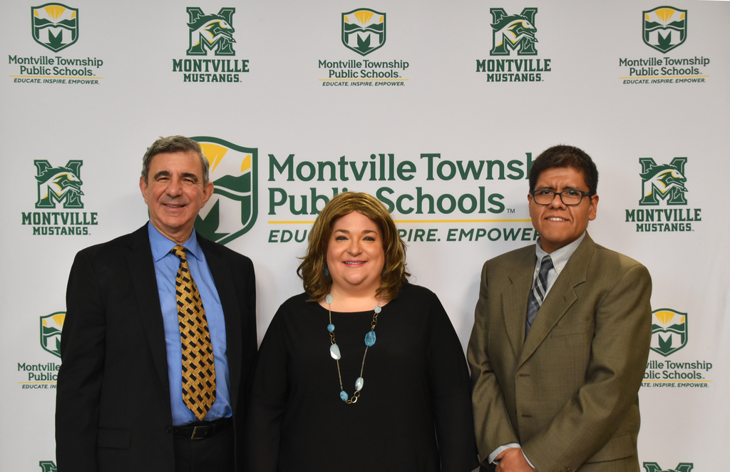 #MontvilleBOE reorganization meeting was held 1/2/24 at #MTHS. Incumbents Mike Palma (2,704 votes), Michelle Zuckerman (2,399) & Joseph Daughtry (2,384) were sworn in for another term.