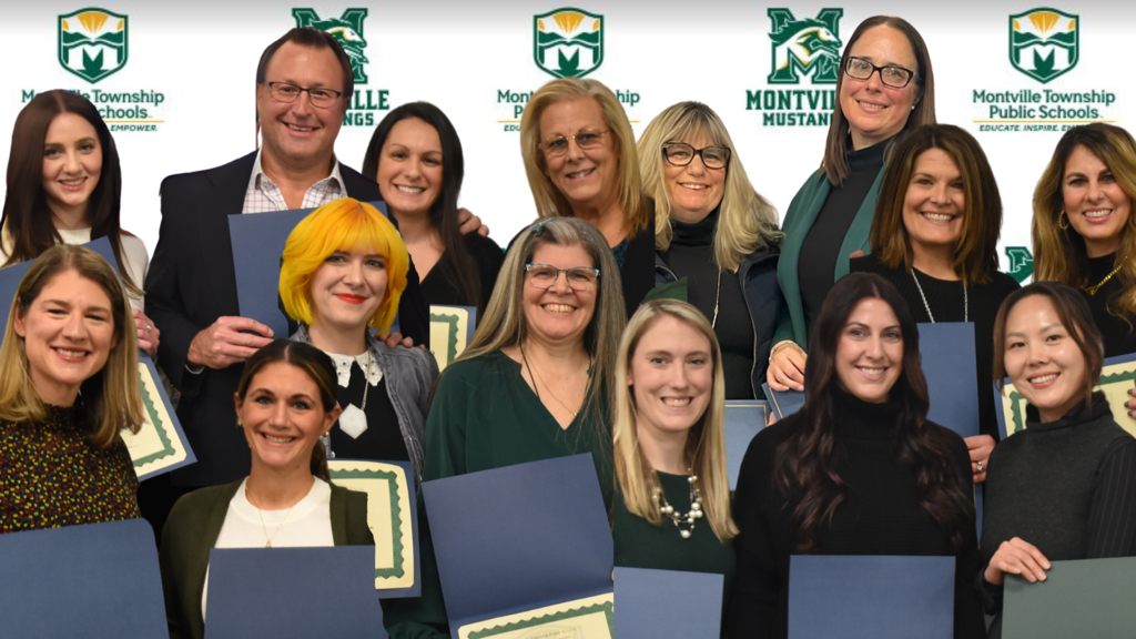 Congratulations to Montville Township Public Schools Teachers of the Year, Educational Services Professionals of the Year, and the Princeton University Distinguished Secondary School Teacher of the year. The 15 outstanding educators were honored by the Montville Township Public Schools Board of Education at a regularly scheduled meeting on Tuesday, January 23, 2024. The outstanding educators who were honored for 2023-2024 academic year are (Front Row, from l to r) – Cedar Hill: Teacher Victoria Marchetta and ESP Tiffany Salvato; Lazar: Teacher Karin Wardell and ESP Cathryn Alecci; and MTHS: Teacher Jaclynn Hinz, ESP Kathleen Sansone, and Princeton University Distinguished Secondary School Teacher, Christy Choi! (Back Row, from l to r) - William Mason: ESP Olivia Maggiore and Teacher Donald Wheeler; Woodmont: Teacher Lindsay DeGruttalo and ESP Rose Issa; Valley View: ESP Tammy McMahon and Teacher Erin Sullivan; and Hilldale: Teacher Stacey Hogan and ESP Susan Bio.