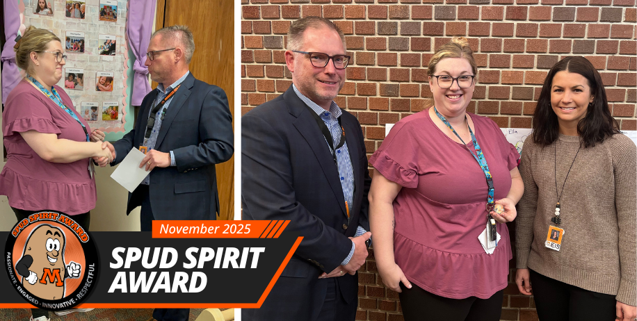 November 2025 Spud Spirit Award - Dr. Lunak presents the award to Katie Rommesmo