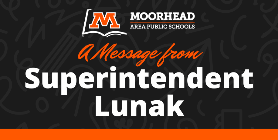 A Message from Superintendent Lunak