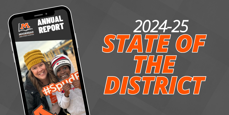 2024-25 State of the District, image includes the report's front cover on a phone screen