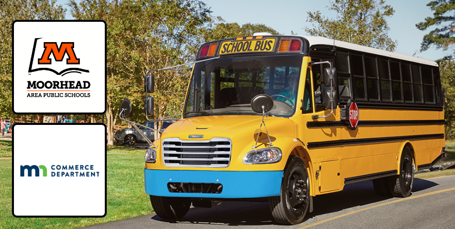 MAPS & MN Commerce logos + electric bus photo