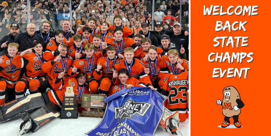 Boys hockey trophy photo - Welcome Back State Champs Event