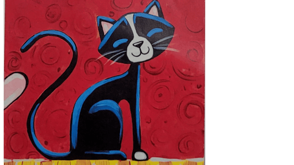 black cat painting
