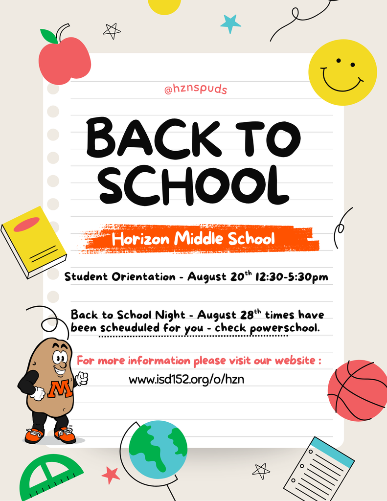 Strudent Orientation is on August 20th and Back to School Night is on August 28th