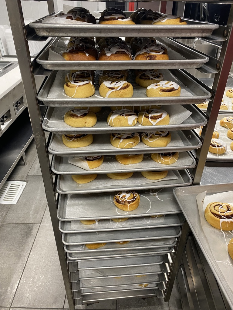 Cinnamon Rolls on a rack