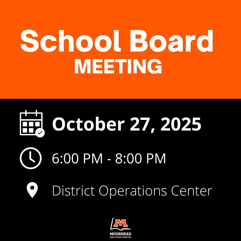 School Board Meeting October 27, 2025. 6:00 pm- 8:00 pm District Operations Center