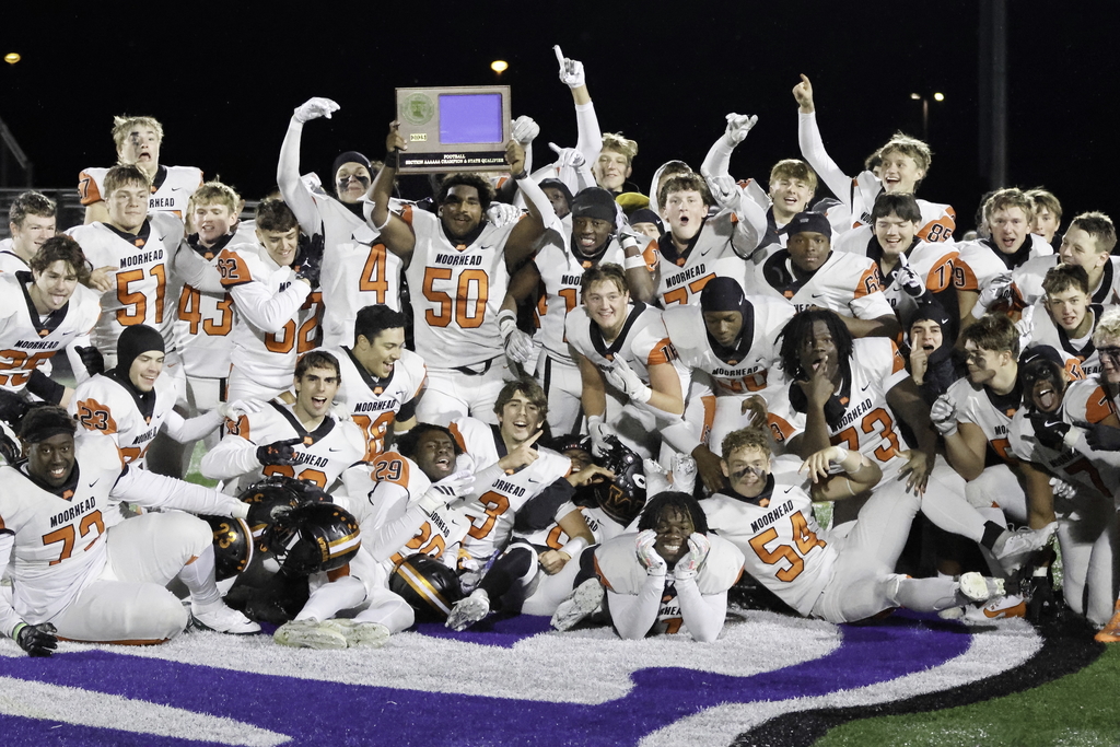 Moorhead football team poses for a picture