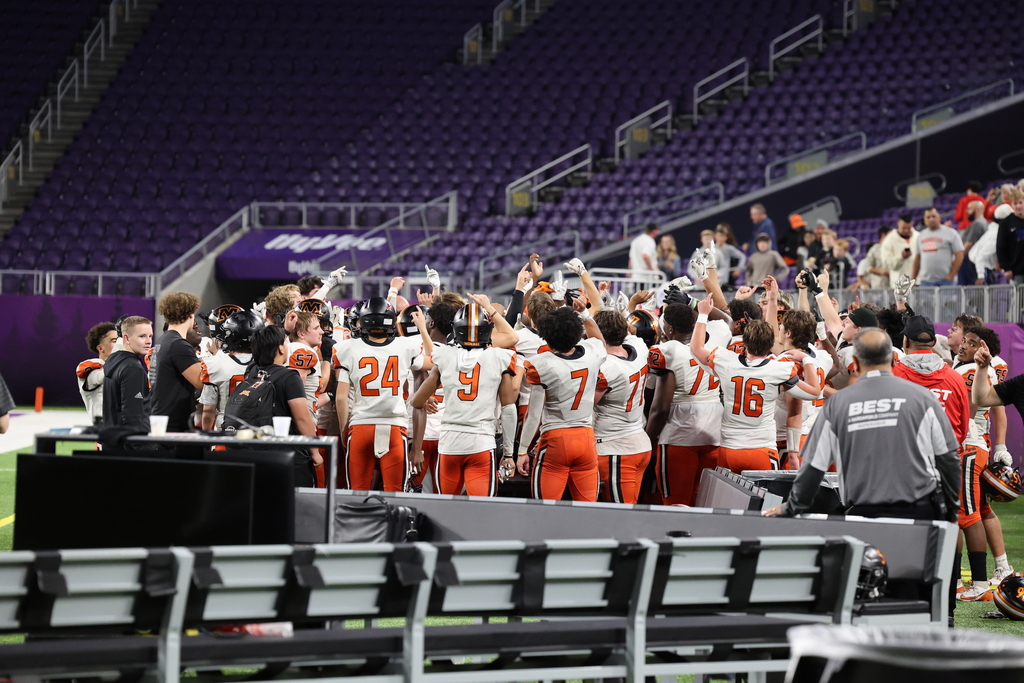 Moorhead High School Football Team Celebrating