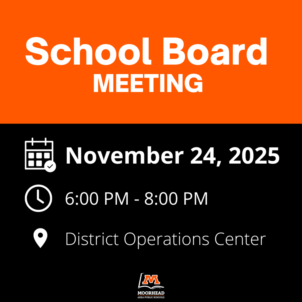 School Board Meeting. November 24, 2025 6-8 pm district operations center