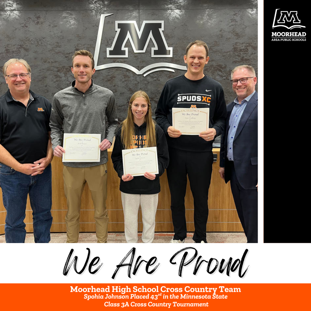 We Are Proud  Moorhead High School Cross Country Team Spohia Johnson Placed 43rd in the Minnesota State  Class 3A Cross Country Tournament