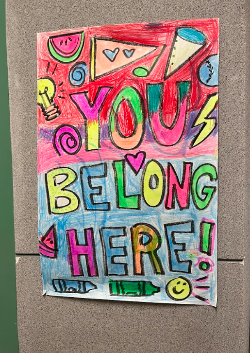 art work that reads "You belong here"