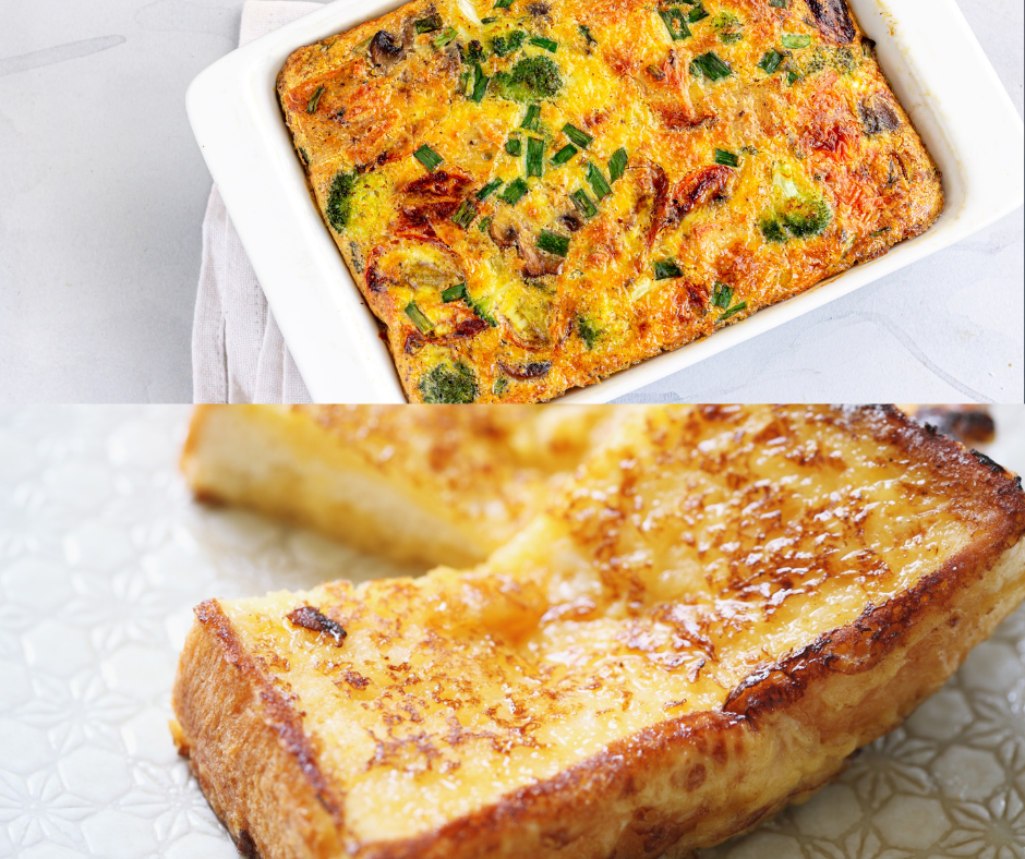 Egg bake and French Toast