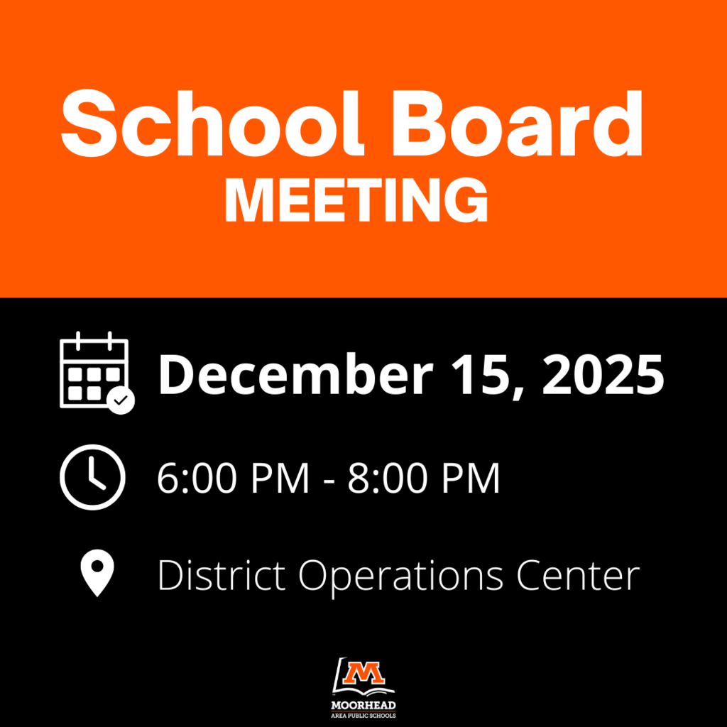 School Board Meeting. December 15, 2025 6-8 pm district operations center