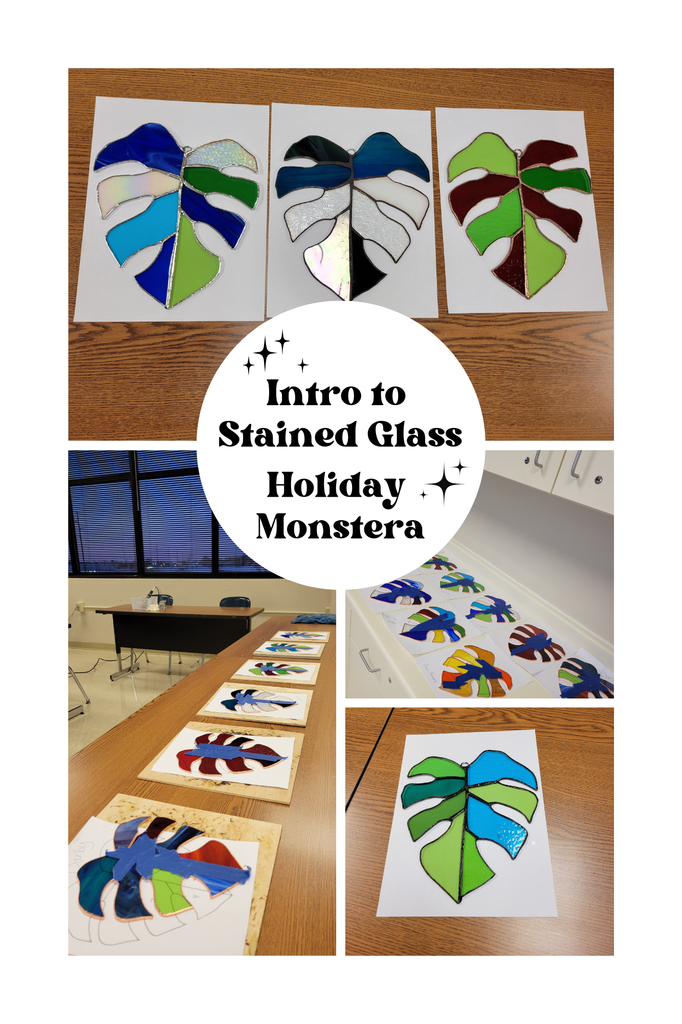 intro to Stained glass Holiday Monstera leaf
