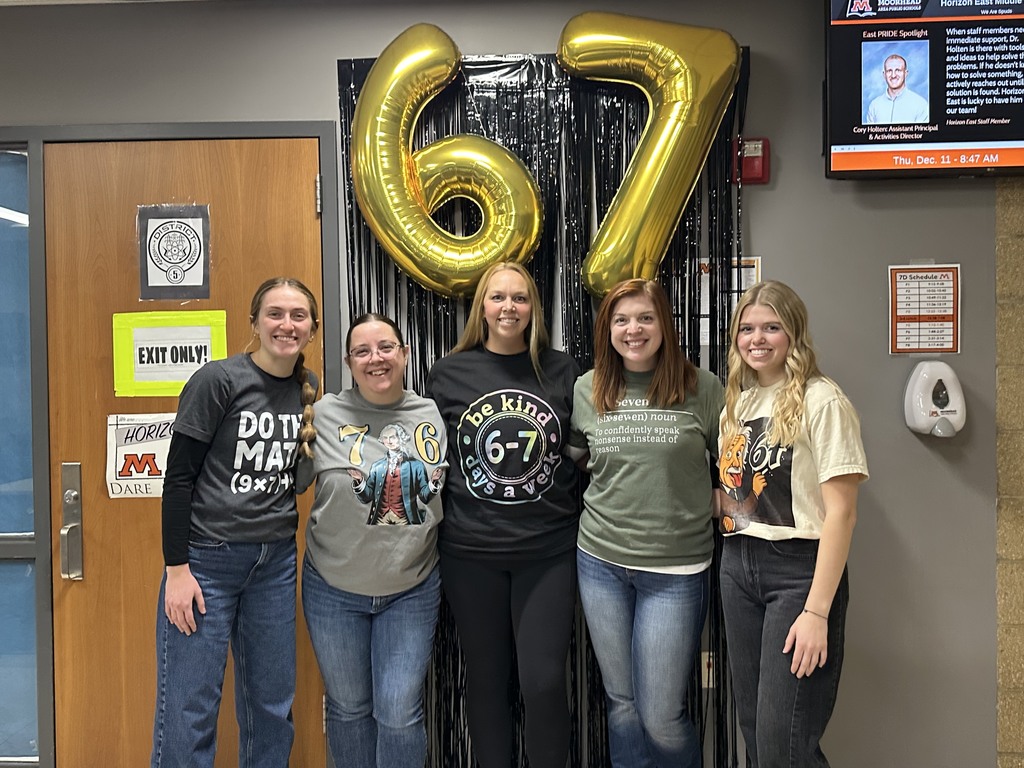 5 staff members on the 67th Day of School