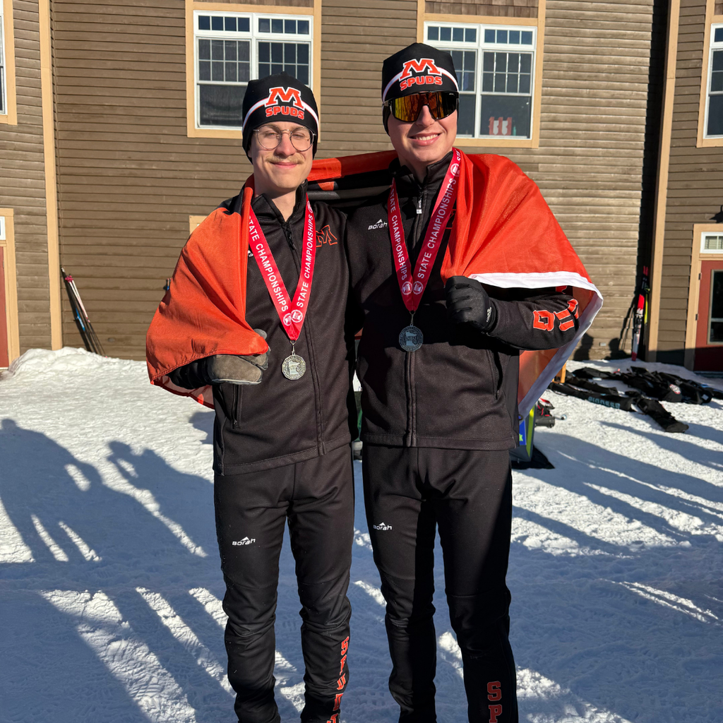 Wes Brouillard & Tavan Schlichting with their silver medals from Team Sprint