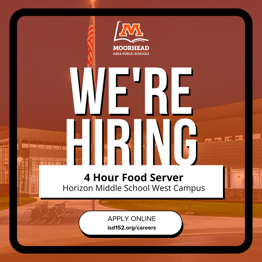 Were Hiring 4 hour food server HZNW Apply online isd152.org/careers