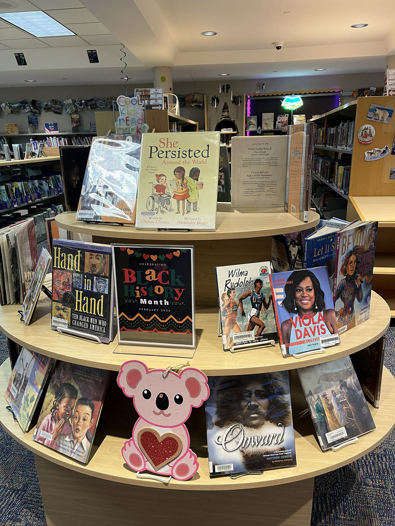 Ellen Hopkins Elementary Black History Month Book Tower