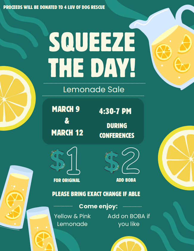 Lemonade stand during conferences.