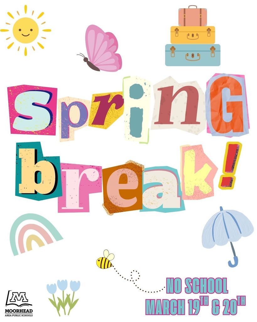 Spring break is on March 19th and 20th. Students will come back on March 23rd