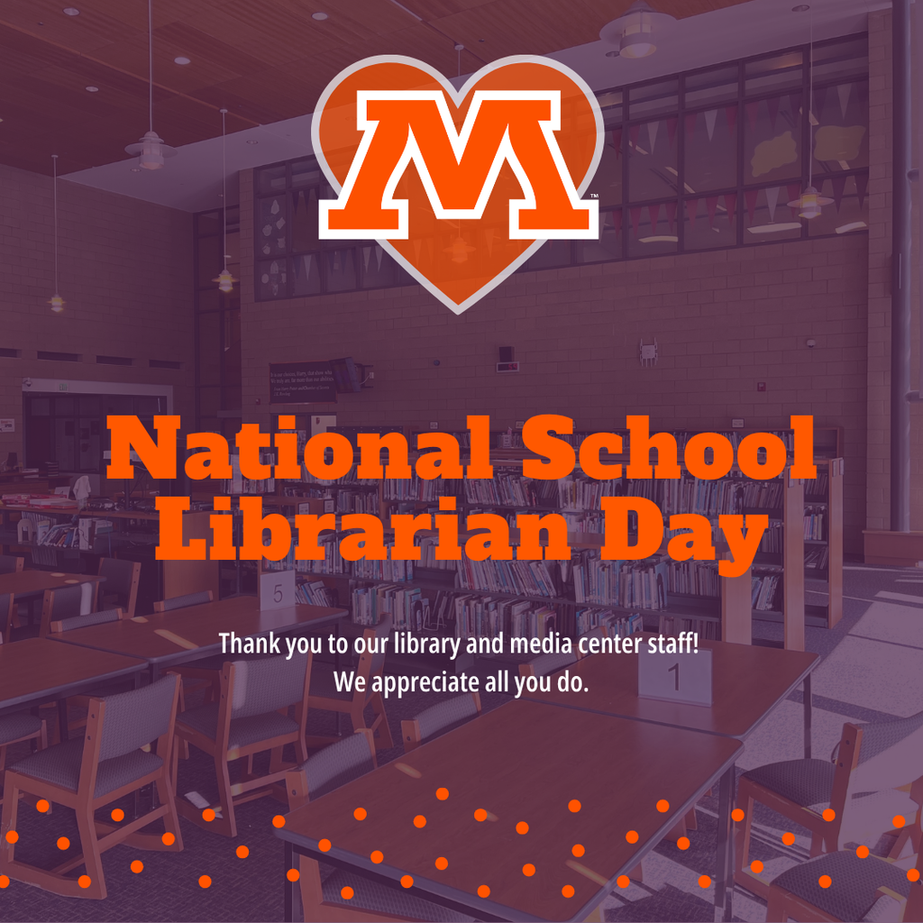 National School Librarian Day Thank you to our library and media center staff. We appreciate all you do