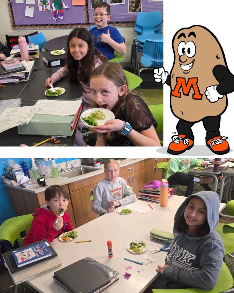 students  enjoying pesto pasta 