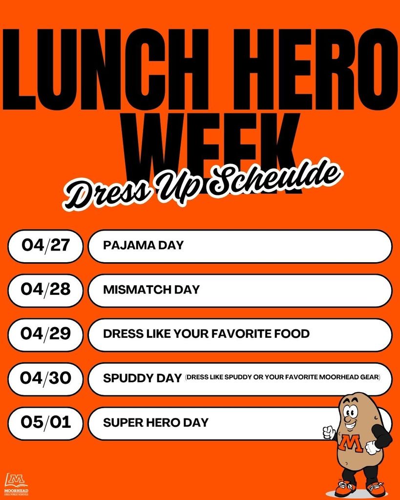 Schedule for dress up days