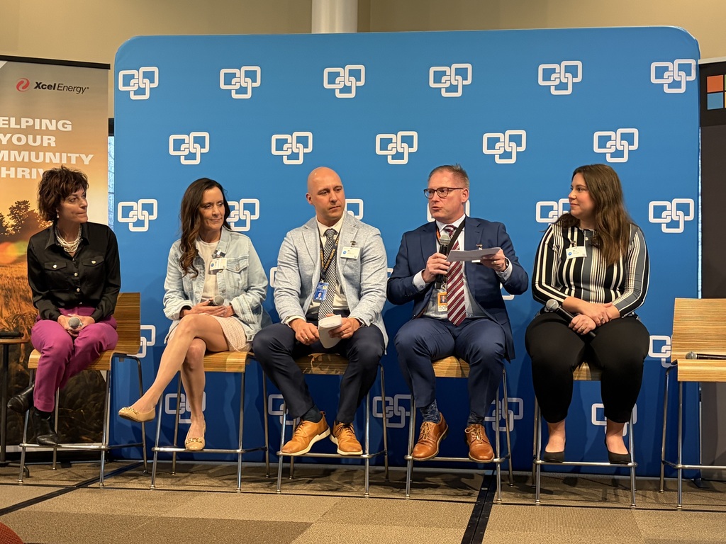 Dr Lunak and Allie Johnson at a work based learning panel