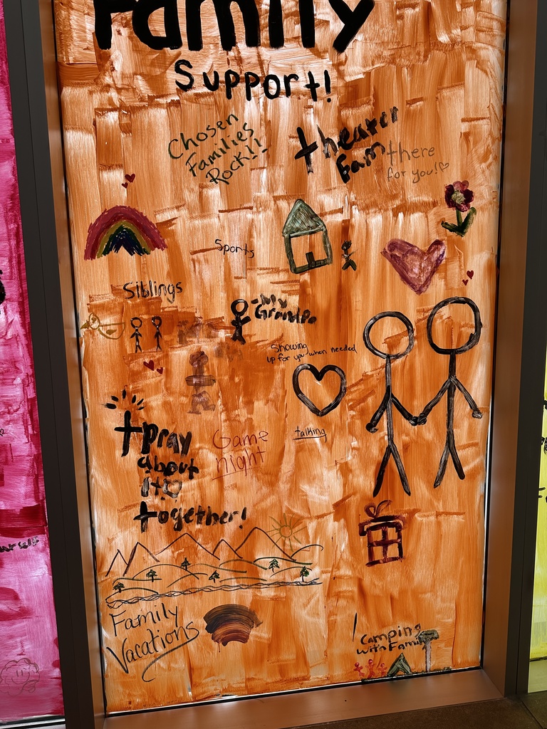 Sources of strength window painting.  Family