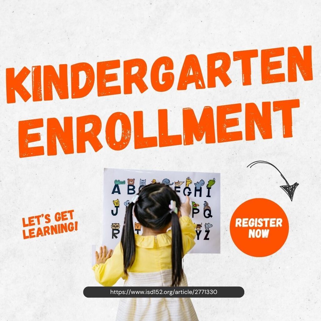 Kindergarten Enrollment. Let's get learning! Register Now