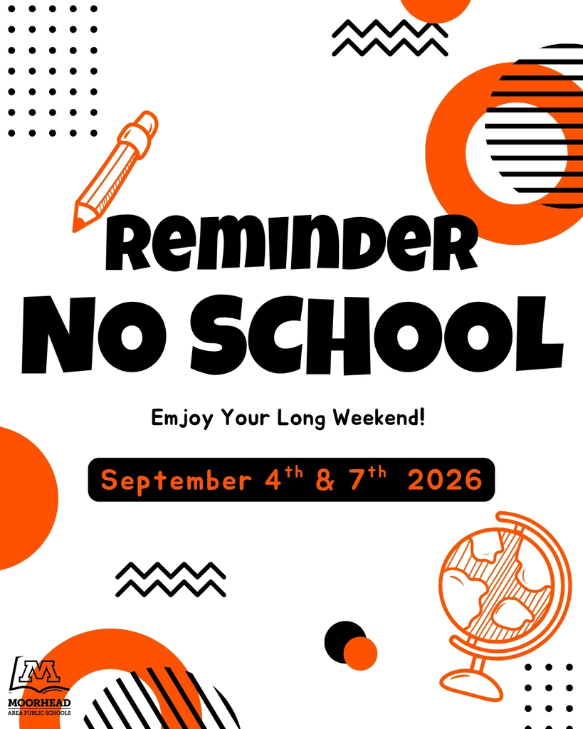 Reminder, September 4th and 7th - no school