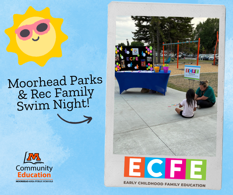 Moorhead parks and rec family swim night with ECFE!