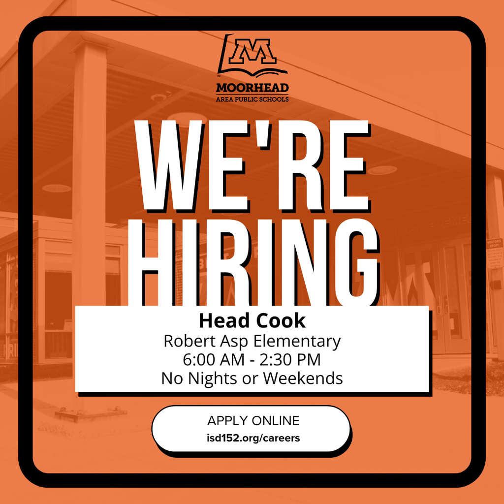 We're Hiring Head Cook Robert Asp