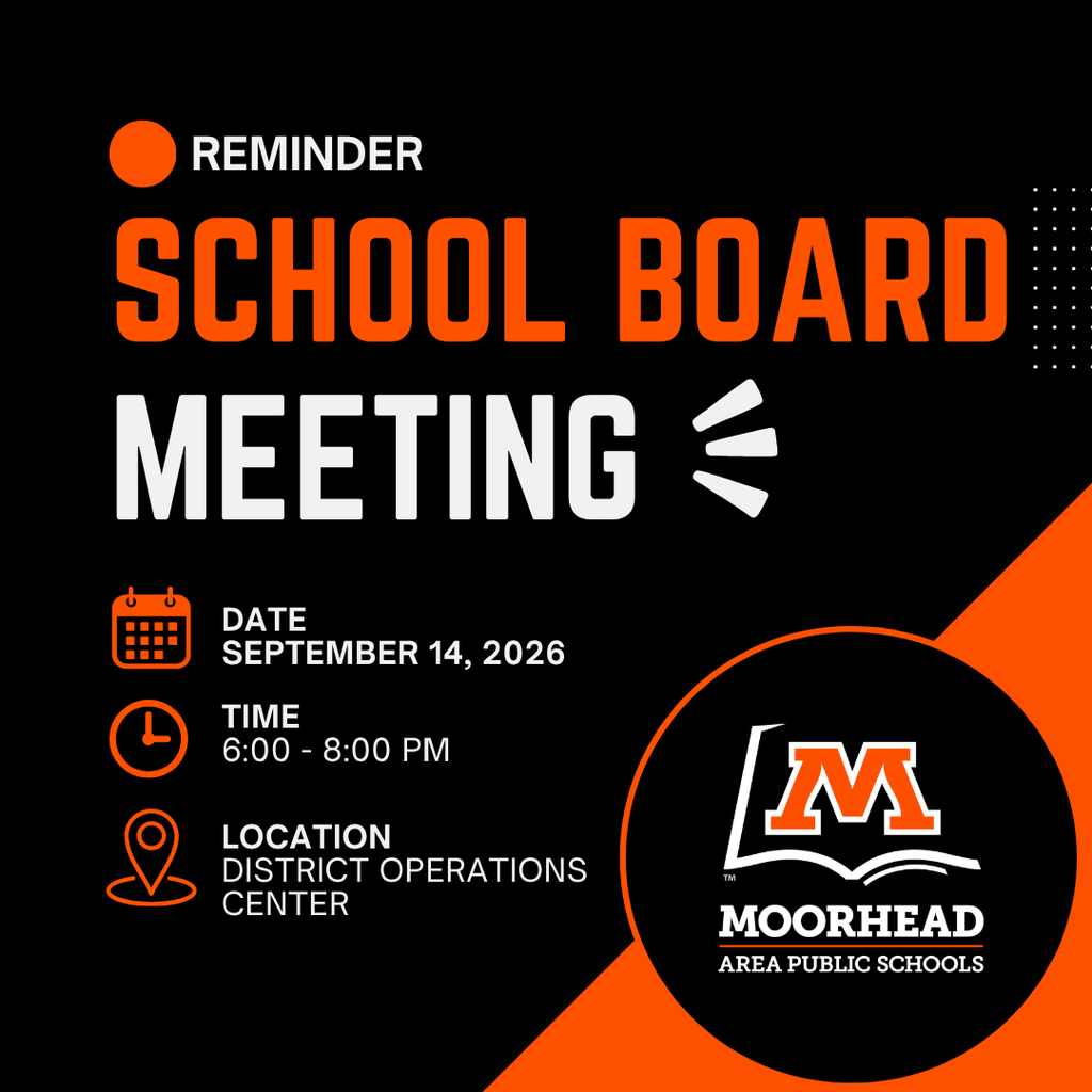 Reminder School Board Meeting Date September 14, 2026 Time 6-8 PM Location District Operations Center