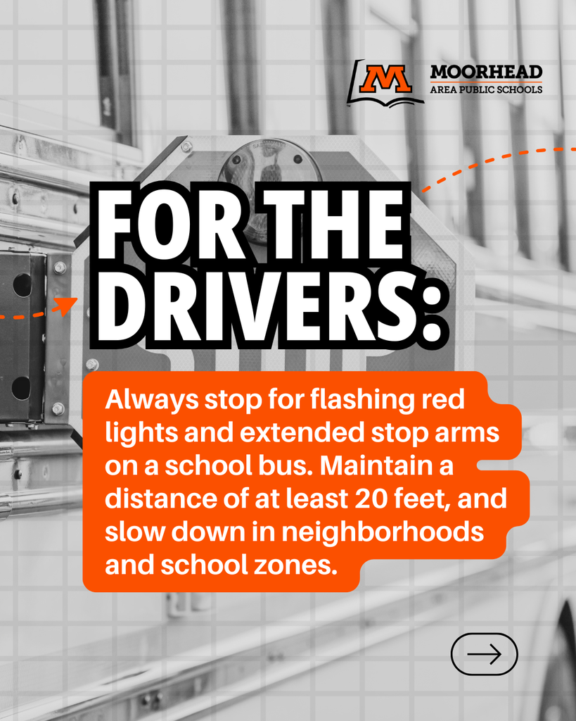 School Bus Safety Week - For the Drivers: Always stop for flashing red lights and extended stop arms