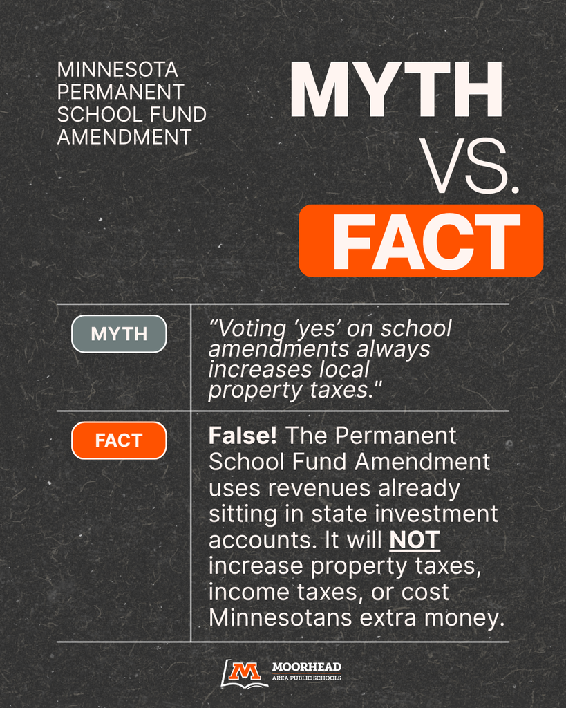 PSF Myth vs Fact Voting Yes equals increase in property taxes which is FALSE. It will NOT increase taxes or cost Minnesotans extra money.