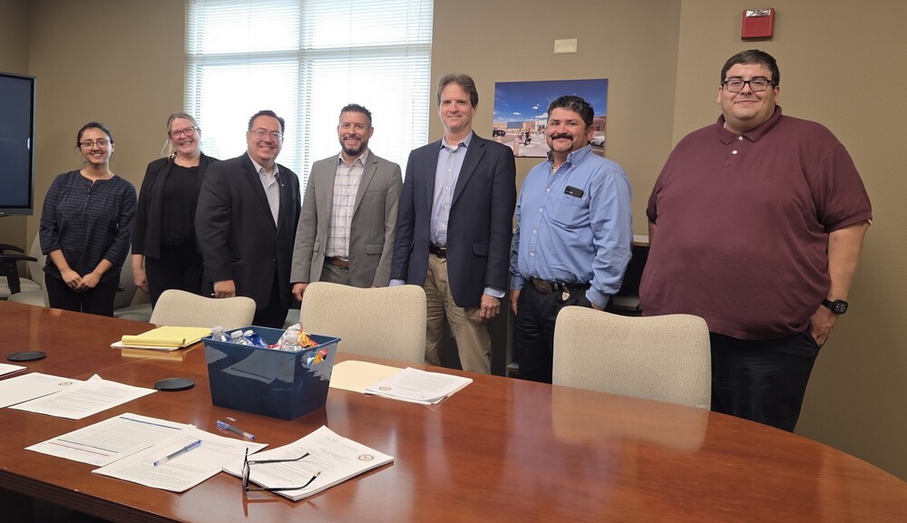 Pictured from left are Prakriti Aryal (NMPSFA), Erin Schumann (NMPSFA), Dr. Fidel Trujillo (MISD), Marcos Trujillo (NMPSFA), Claude Morelli (NMPSFA), Miguel Martinez (MISD), and Daniel Juarez (NMPSFA). Photo courtesy of Dennette Avila, NMPSFA.