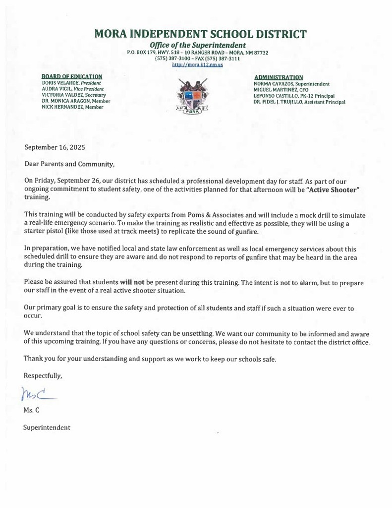 Parent Letter
