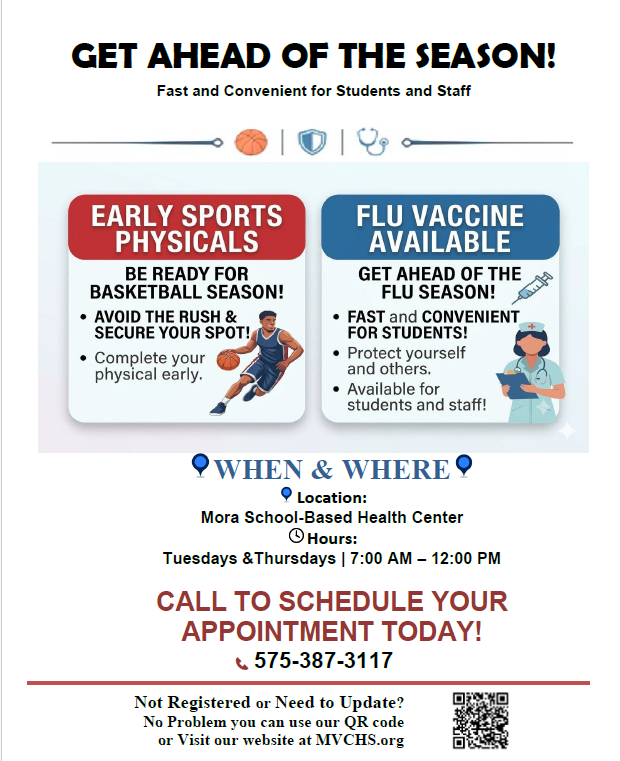 Sports Physicals and Flu Vaccine Flyer